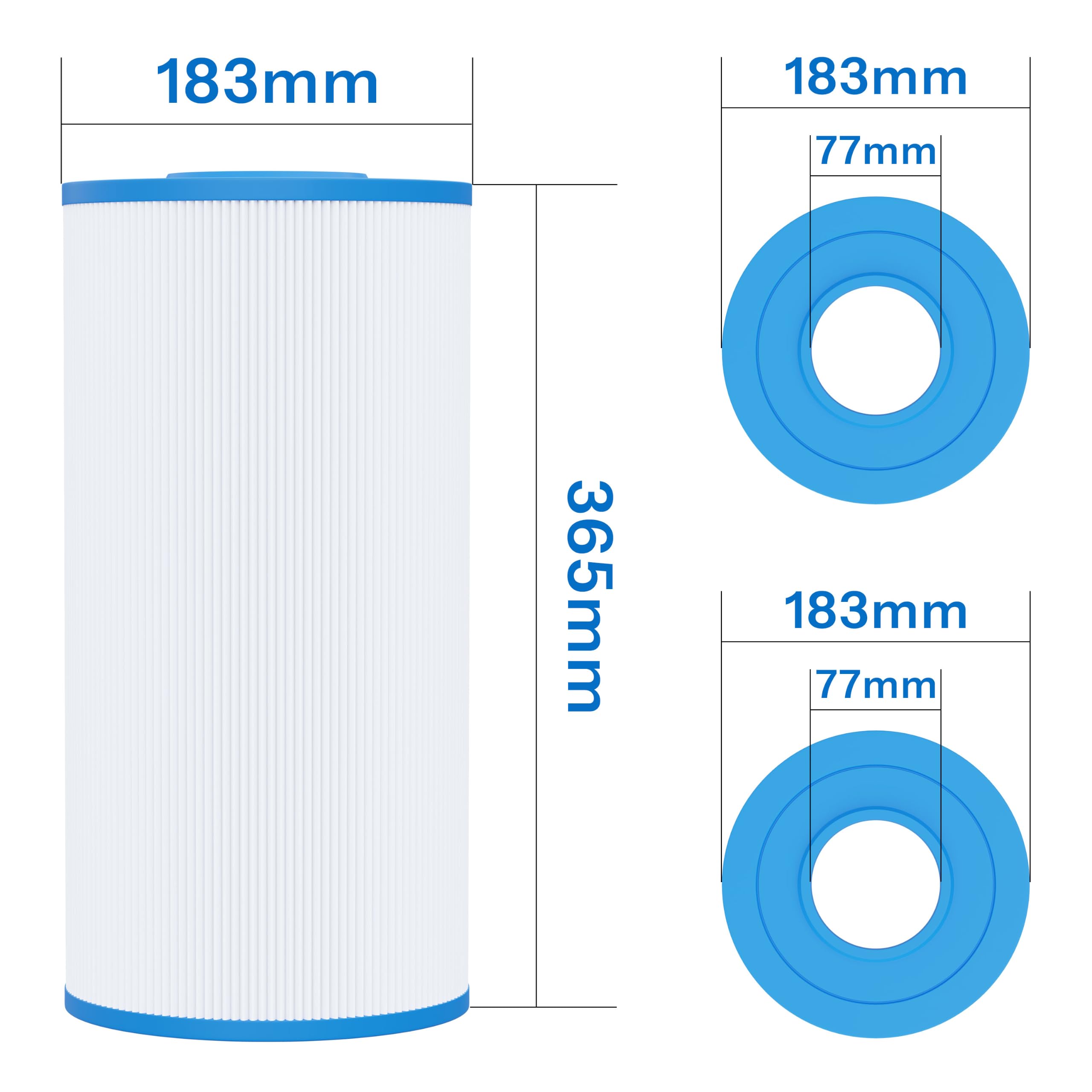 Cartouche Filtrante Piscine Compatible avec Emaux® CF50, 1PCS | Remplace Emaux CF50, Poolex PF-NFX050CT