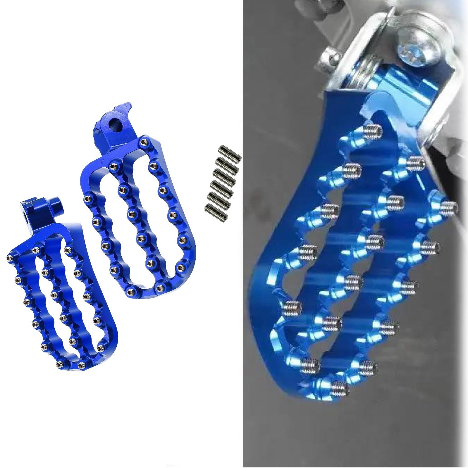 Parte della motocicletta Pedali Pedana Per Yamaha Tenere 700 Per Rally Edition 2020-2024 2023 2022 2021 Poggiapiedi Pilota Ricambi Accessori Pedane Motore(Blue)