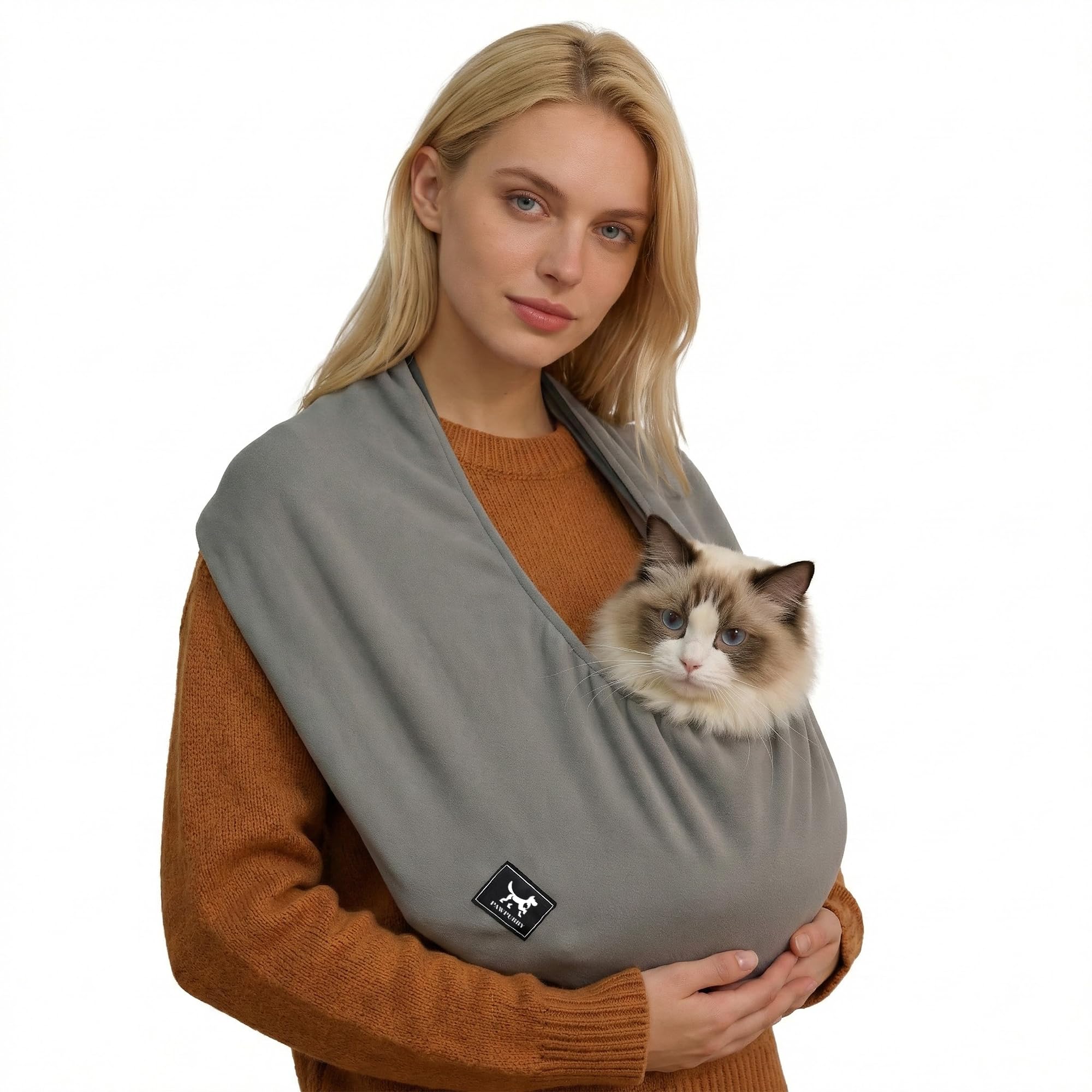 Katzen-Tragetasche, trägerlose Haustier-Tragetasche für kleine Hunde & Katzen - Weiche atmungsaktive Kitten Pubby Tragetasche Beruhigende Känguru-Tasche, zum Kuscheln drinnen & für Reisen