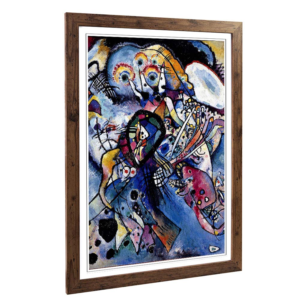 Big Box Art Framed Print of Wassily Kandinski Due Ovali Design | Wall Art Picture | Home Decor for Kitchen, Living, Dining Room, Bedroom, Hallway, Office, Walnut, A2 / 24.5x18 Inch / 62x45cm