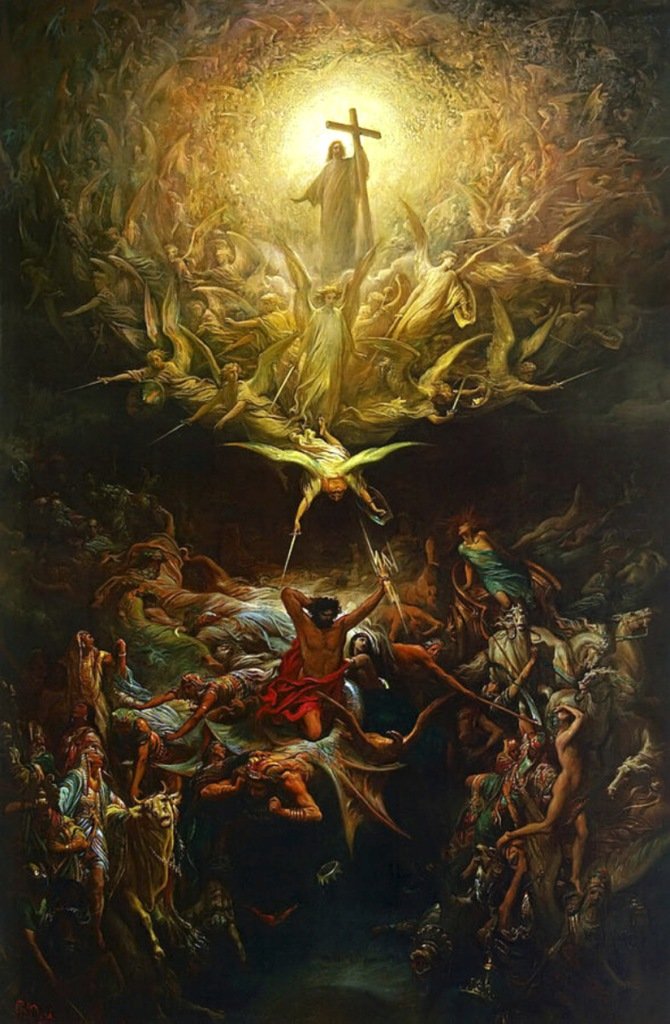 The Triumph of Christianity Over Paganism Circa 1866 : Art Print