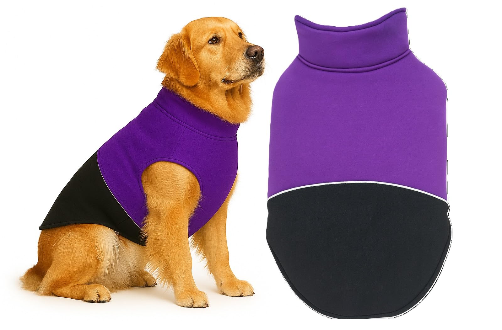 The Pets Company Dog Winter Coat Jacket, Clothes, Windproof, Reversible, Light Weight, Washable, Ultra Warm Thick Fleece