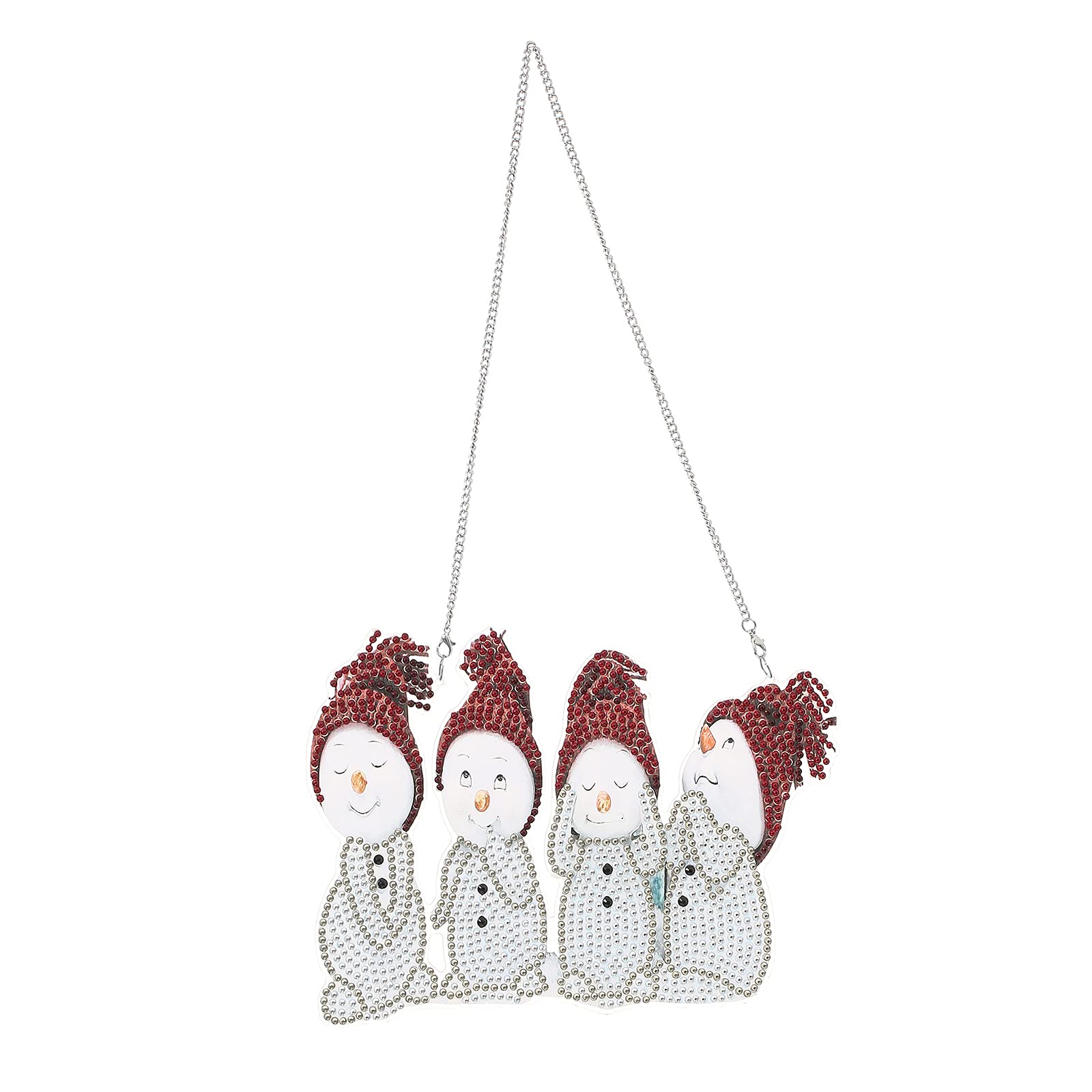 LUSandy DIY 5D Red Snowmen Diamond Painting Christmas Hanging Sign Wall Art Sign Special Shaped Crystal Diamond Art Window Pendants Home Garden Wall Door Hanging Diamond Painting Kits
