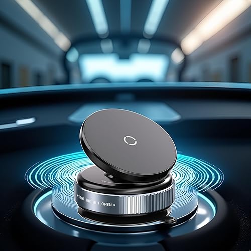 Miniatura 1 de Soporte magnético para teléfono para automóvil, soporte magnético giratorio ajustable de 360, soporte magnético de succión de aire, soporte