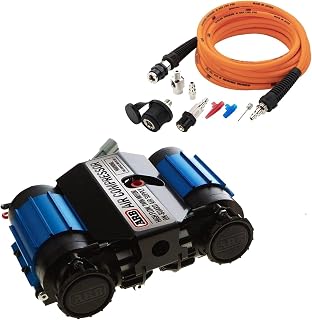 ARB CKMTA12 '12V' On-Board Twin High Performance Air Compressor Bundle with ARB 171302V2 Portable Tire Inflation Kit, Includes High-Temperature Air Hose 23 Foot and Redesigned Accessories Kit