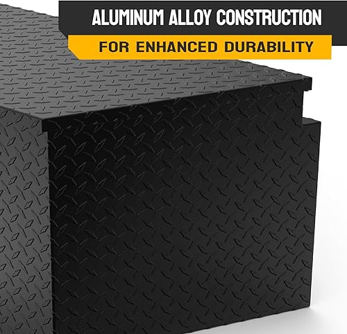 Miniatura 3 de TUFFIOM Caja de herramientas de aluminio de 39 pulgadas con cerradura y llaves, organizador de almacenamiento de placa de diamante, caja de