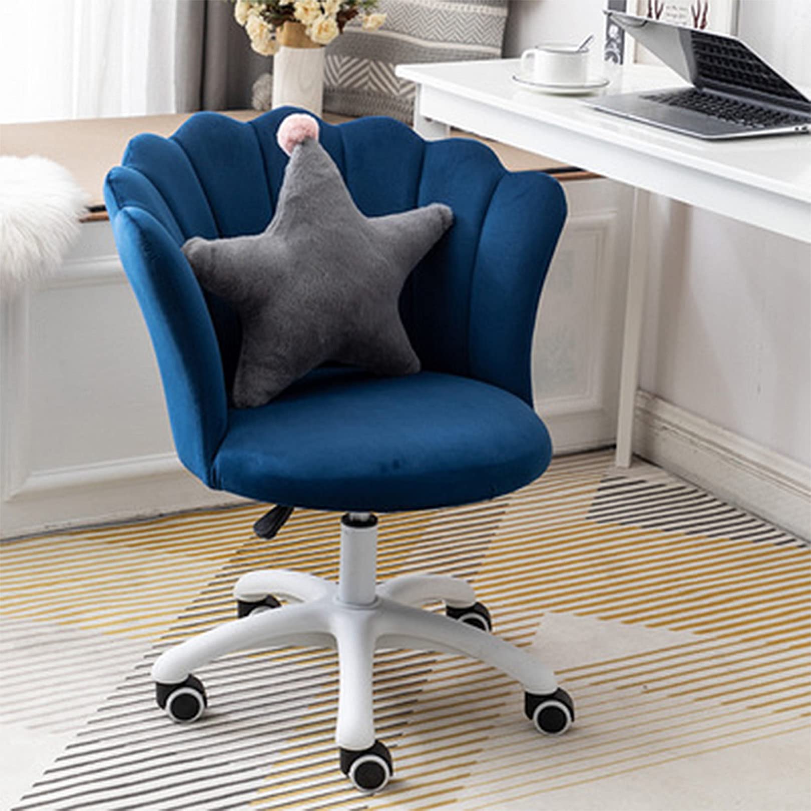 Chaise d'ordinateur ergonomique 150 kg, fauteuil de bureau rembourré en velours