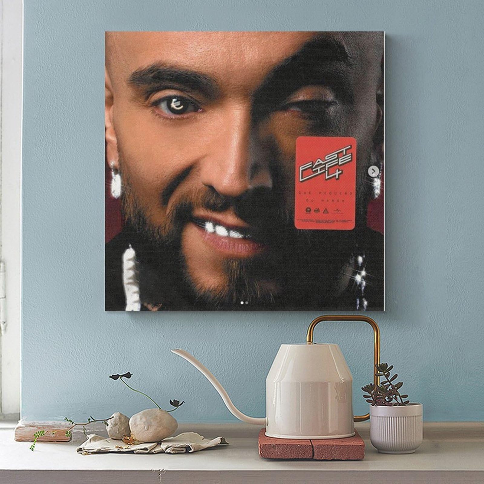 PJEYGF Poster su tela con album musicale "Gue' Pequeno & DJ Harsh", FASTLIFE 4, decorazione per camera da letto, idea regalo