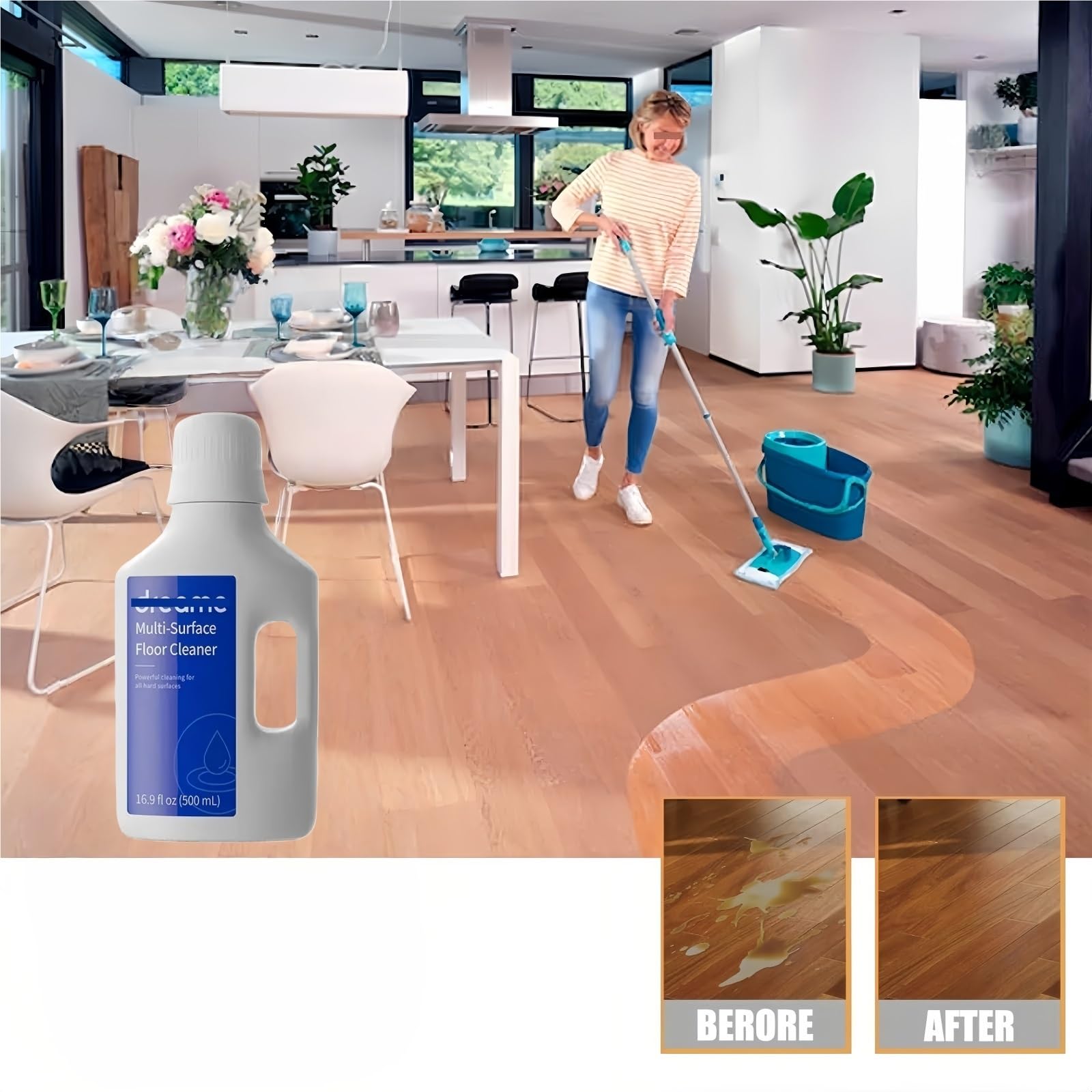 Solution de nettoyage for sols AWH5 de 16,9 floz. Compatible avec Dreame. W10 Pro H11 H11Max H12 H12Pro M12, liquide de nettoyage, accessoires de Solution de nettoyage(16.9 floz 1pcs)