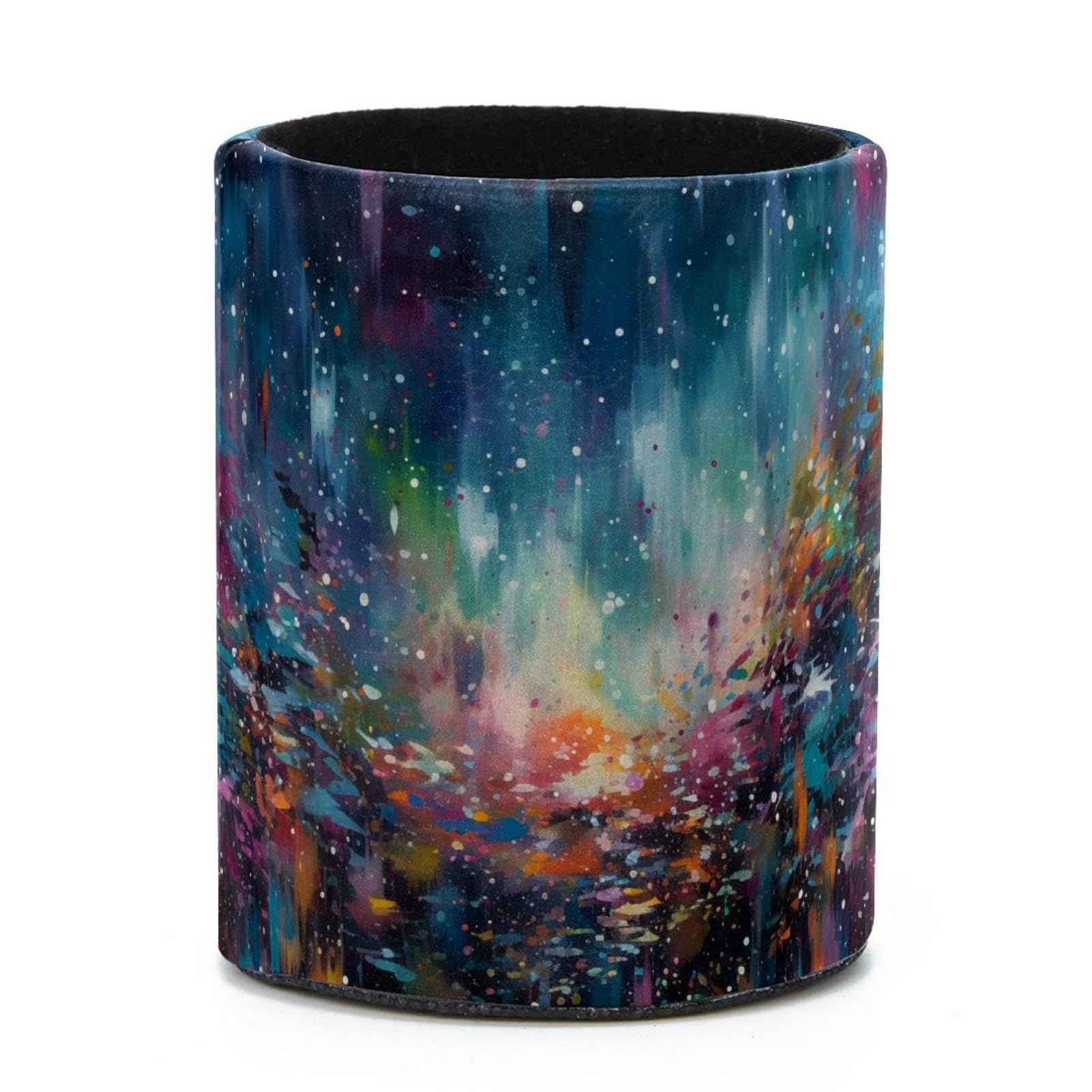 VAPOKF Round Pencil Holders for Desk, Dreamy Starry Sky Nights Pen Holders Pen Pot Makeup Brushes Storage Desktop Stationery Supplies Organiser for Home Office