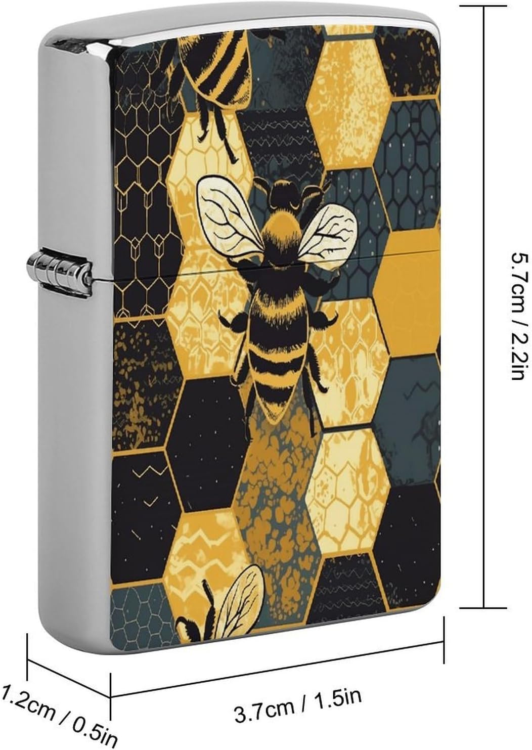 Bee Geometric Honeycomb Lighter Case Cover Lighter Shell