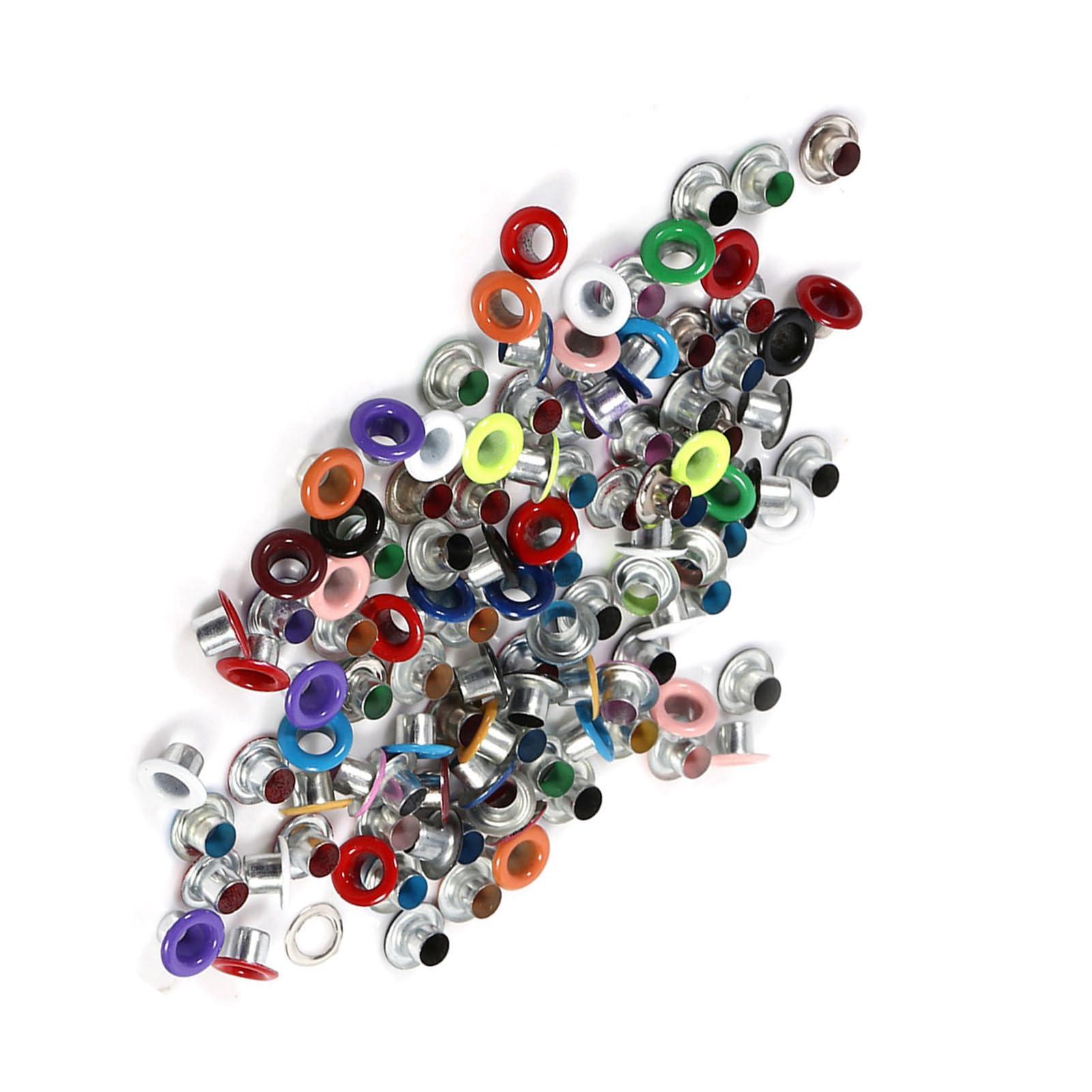 Ejoyous Metalowe Oczka Zestaw Podkładek Metalowych 100 Zestawów Okrągłe Metalowe Oczka 4 Mm w 4 Opcjach Kolorystycznych do Tworzenia Kartek do Scrapbookingu Rzemiosło Skórzane Naprawa Odzieży i