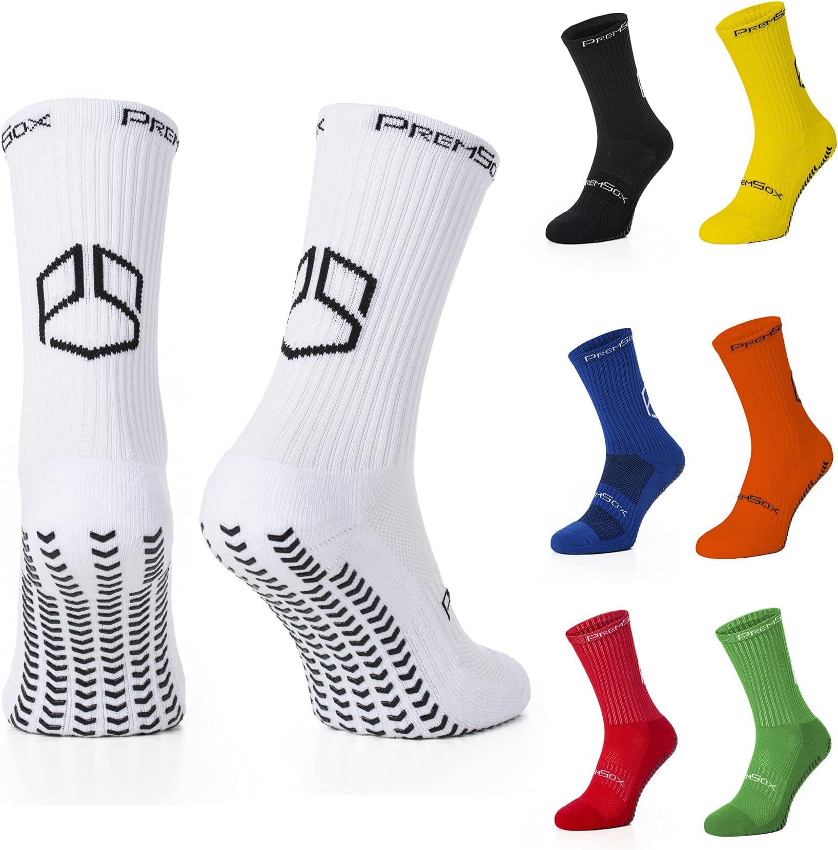 PremSox mens Crew Grip Socks