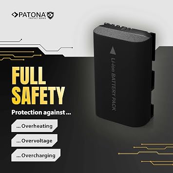 PATONA Protect V1 LP-E6NH pil 2250 mAh 16.2 Wh 7.2V kaliteli pil, NTC sensörlü ve V1 muhafazalı, akıllı sistem, en yeni nesil