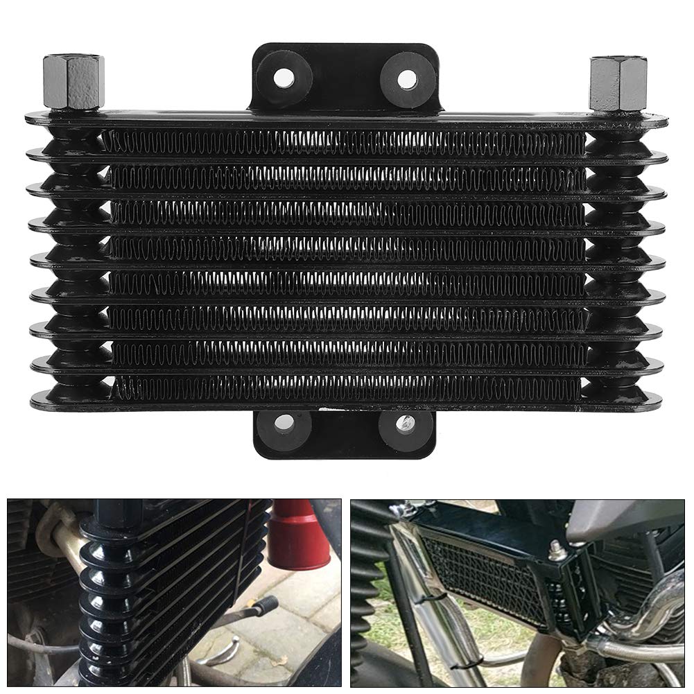 Radiador de Enfriamiento del Enfriador de Aceite del Motor Negro Universal para Motocicleta Dirt Bike ATV