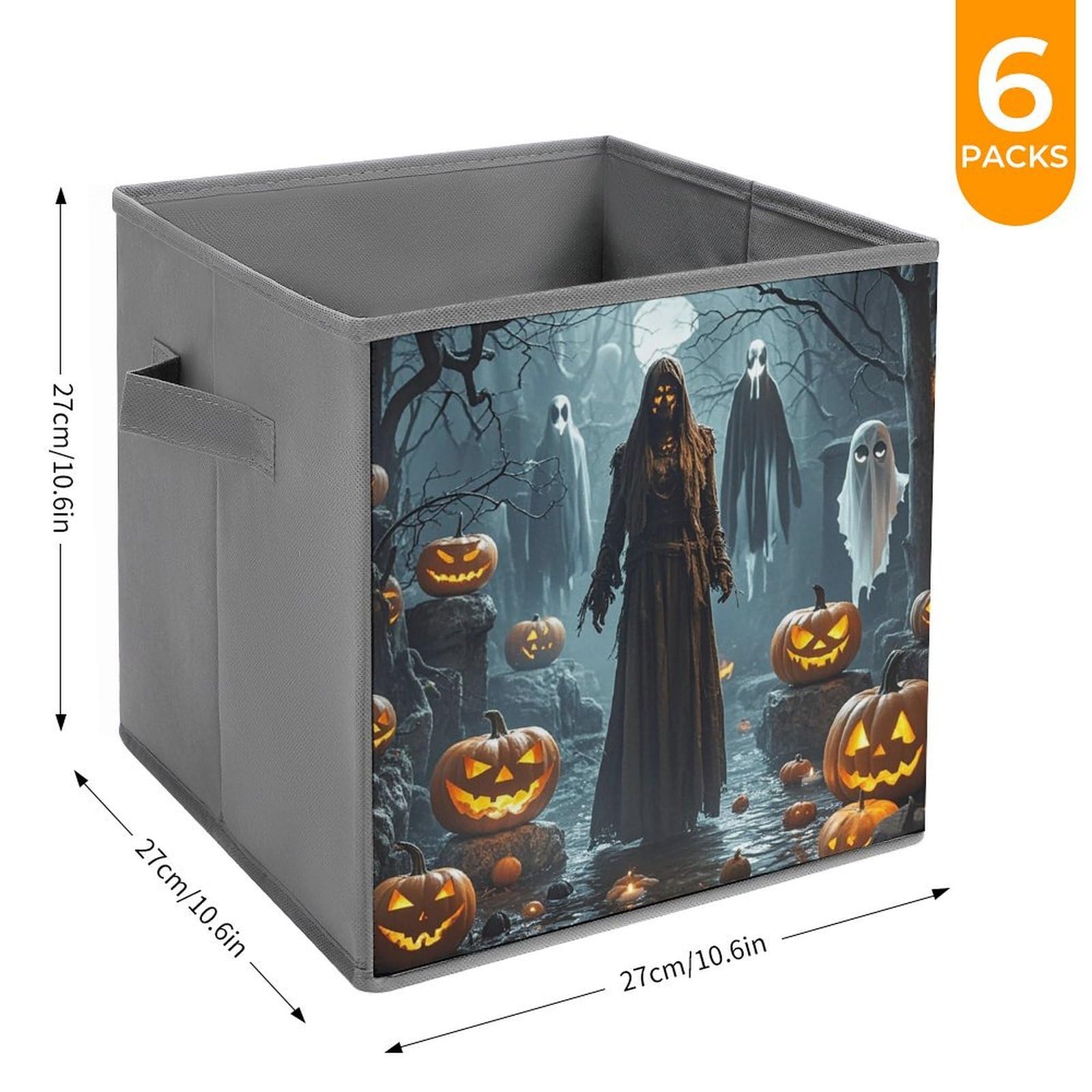 Grim Reaper Aufbewahrungskorb aus Stoff, faltbar, dekorativ, mit Griffen, große Stoff-Aufbewahrungskörbe für Kleidung, Bücher