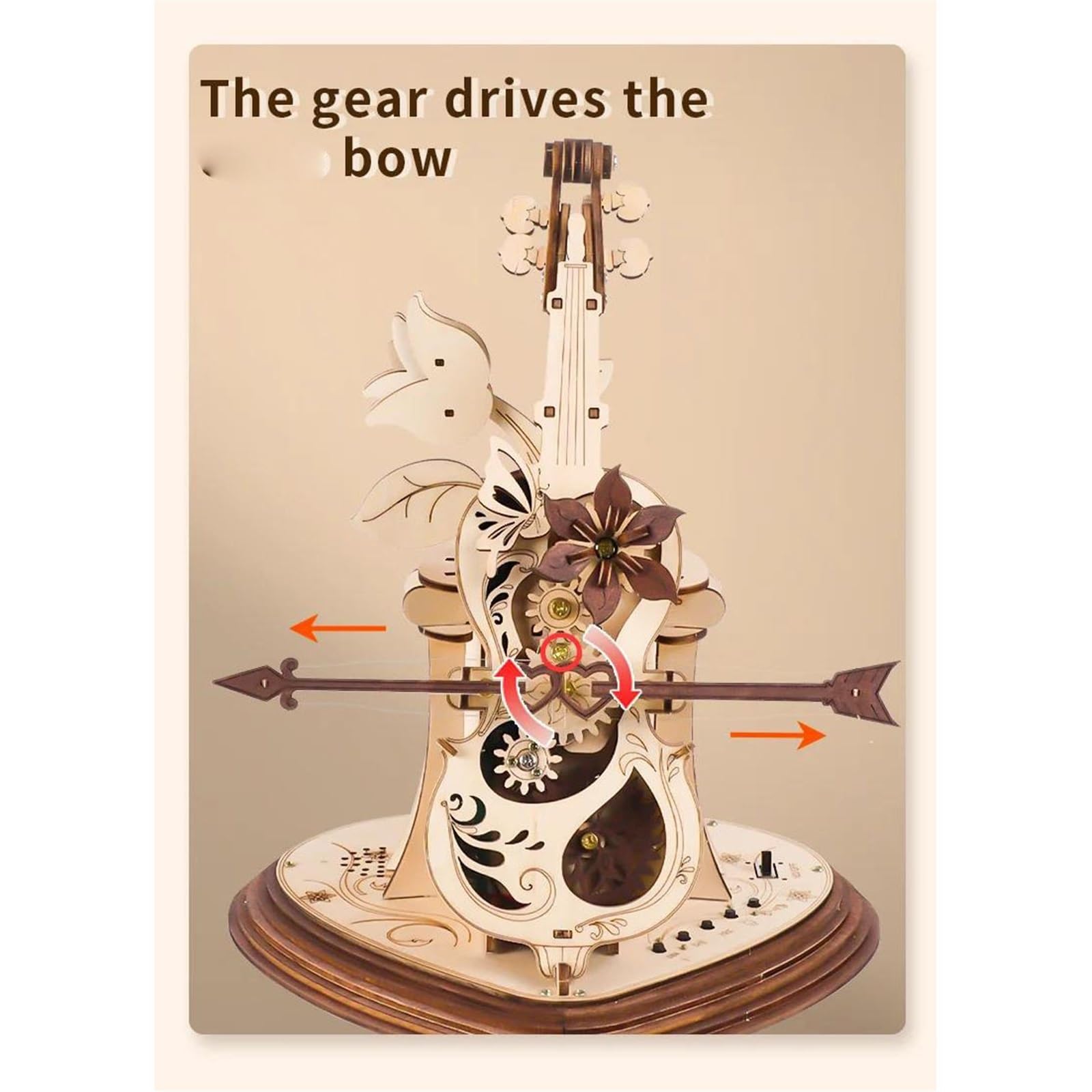 Caja De Música 3D Rompecabezas Mecánico De Madera Instrumento De Música DIY Conexión USB Kits de Caja de música