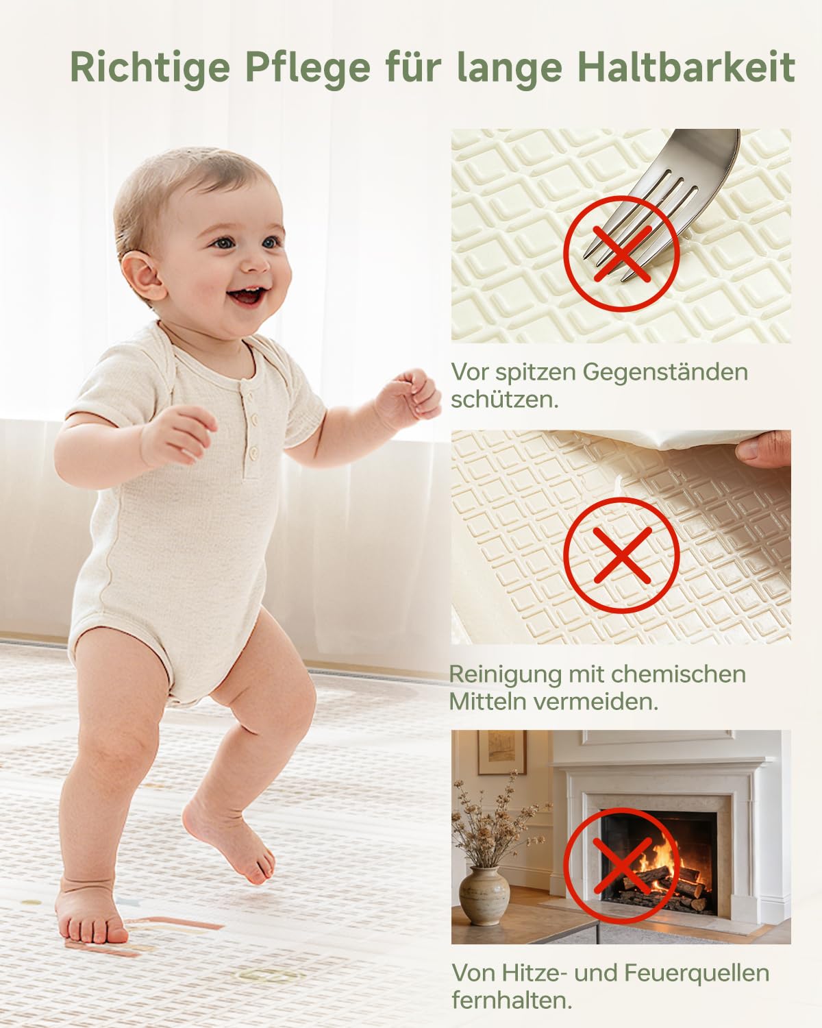 BG-BABYGO Alfombra de juego plegable 147x177x1CM – Gran tapete para bebés y niños pequeños, impermeable y reversible, para tiempo boca abajo, con bolsa de viaje