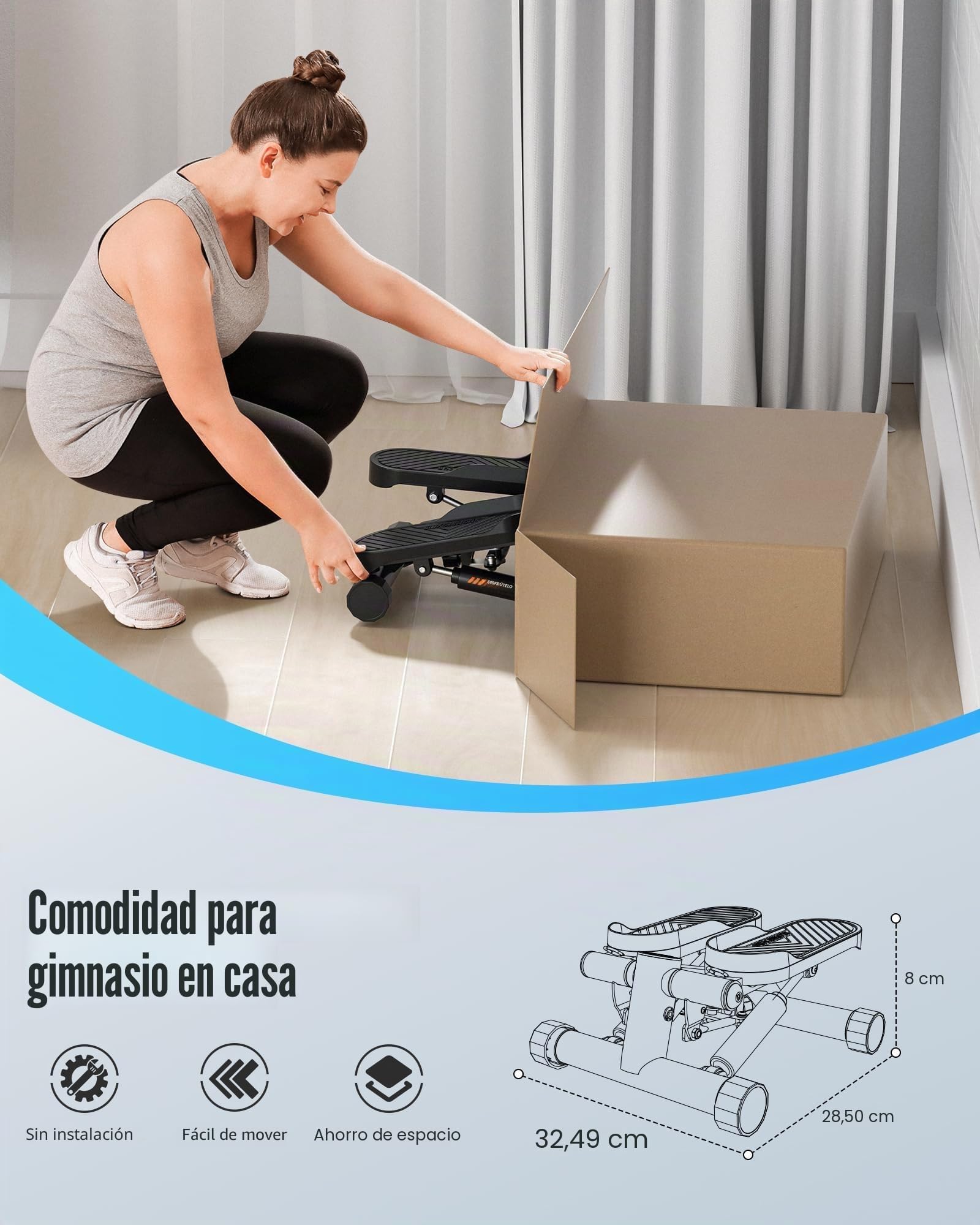 Sportsroyals Mini Steppers para Ejercicio, Passo per Scale con fasce di resistenza, con capacità di Peso di 150 kg
