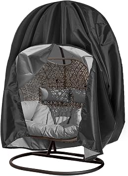 Patio Hanging Chair Cover, 210D Oxford Wicker | Egg Swing Chair Covers Waterproof Windproof Anti-UV for Outdoor Swing with Zipper 90.5"H x 78.7"D