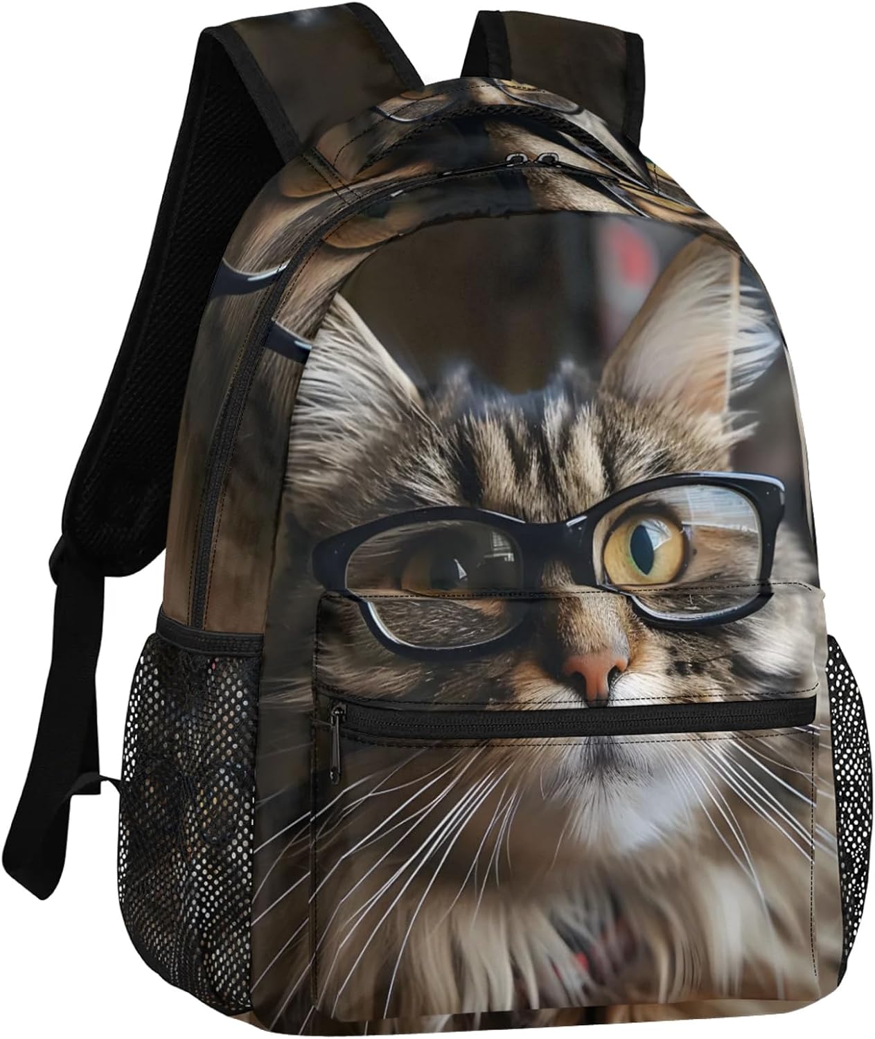 Funny Animal Cat Backpacks for Women Men 16 Inch