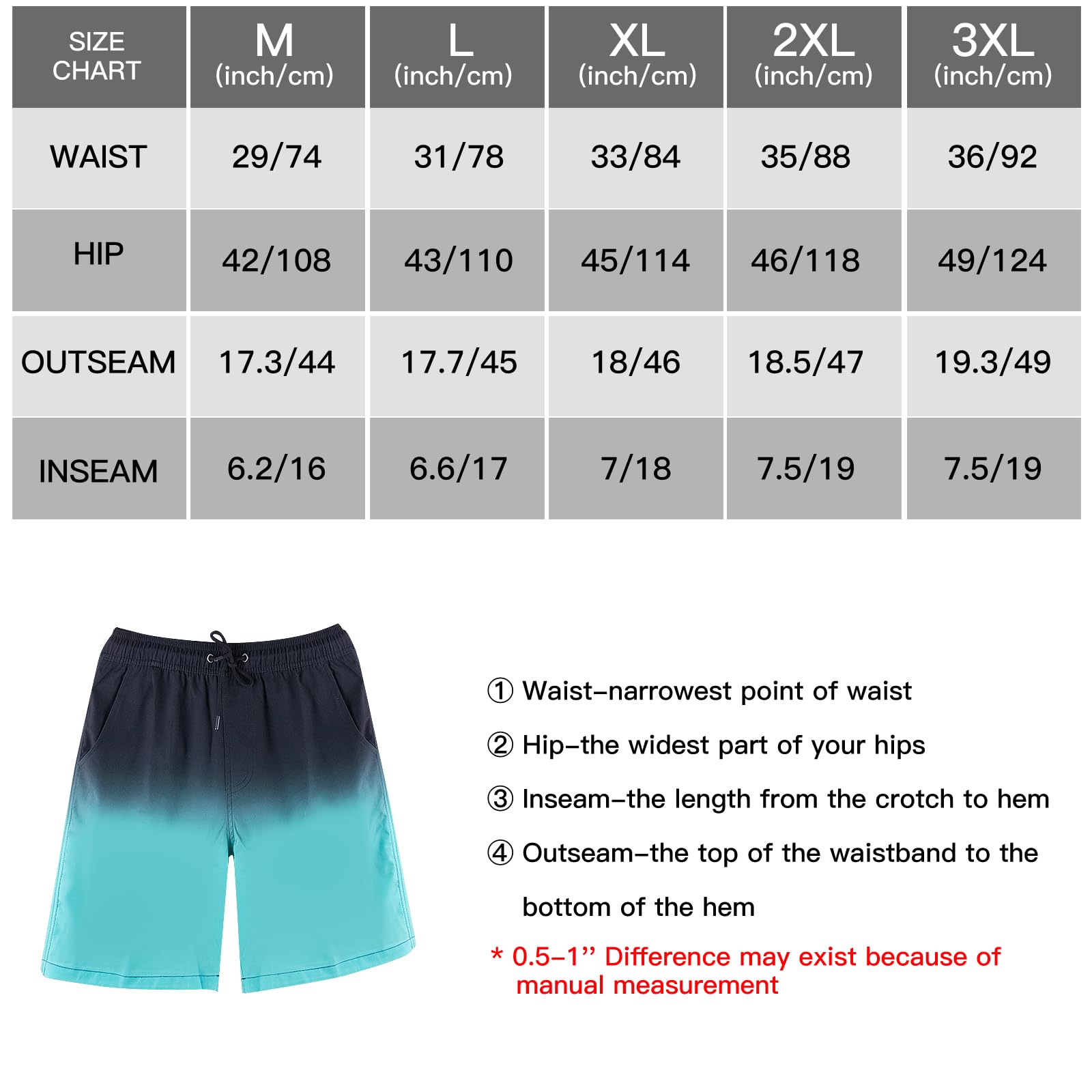 Maillot de Bain Homme avec Poche Short de Bain Imperméable à Séchage Rapide Short de Bain avec Cordon de Serrage Réglable Loisir Pantalon Court de Plage