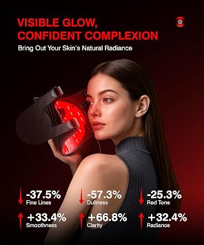 INTEO Red Light Therapy Mask for Face, 850nm NIR LED Face Mask with Timer