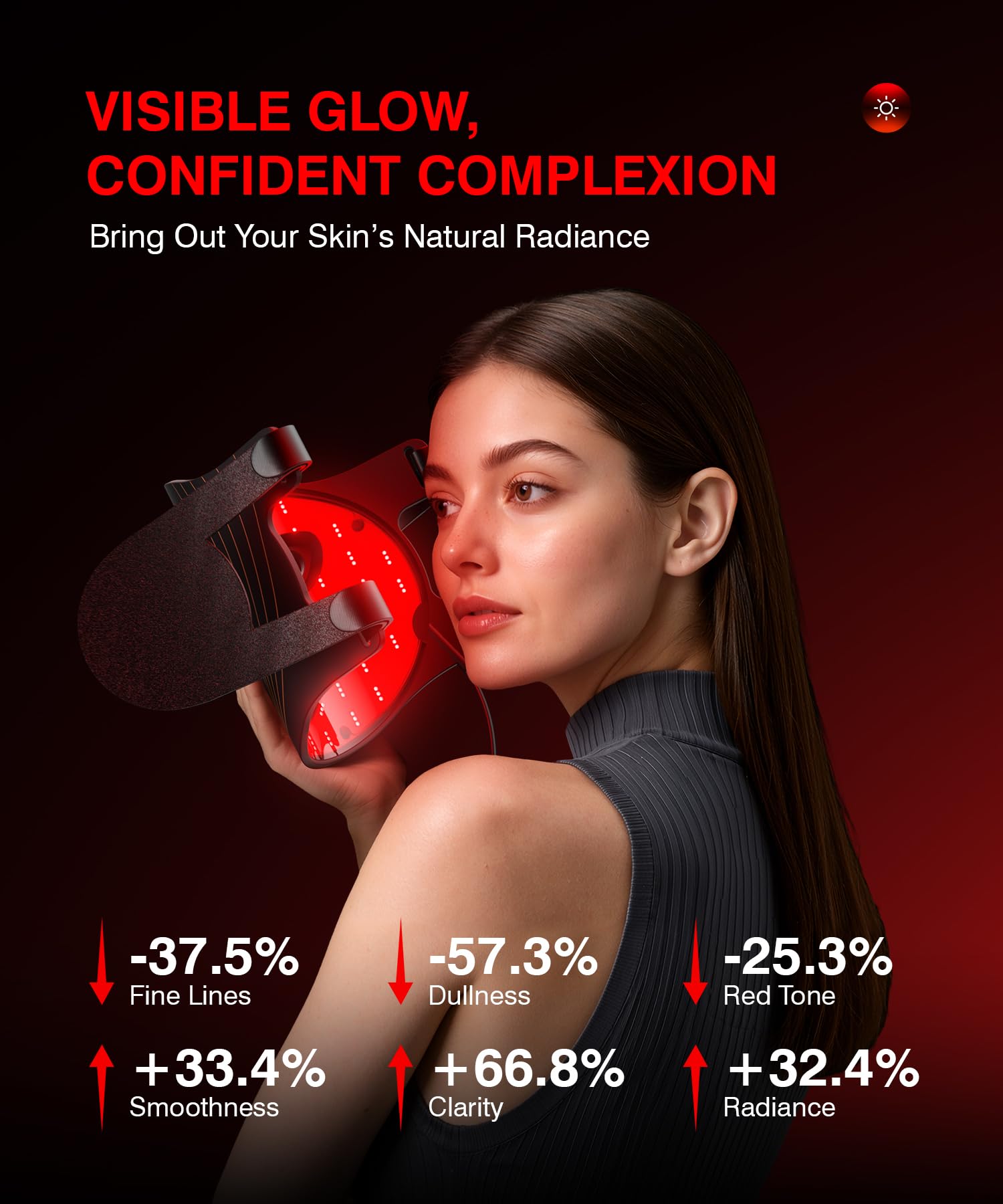INTEO Red Light Therapy Mask for Face, 850nm NIR LED Face Mask with Timer