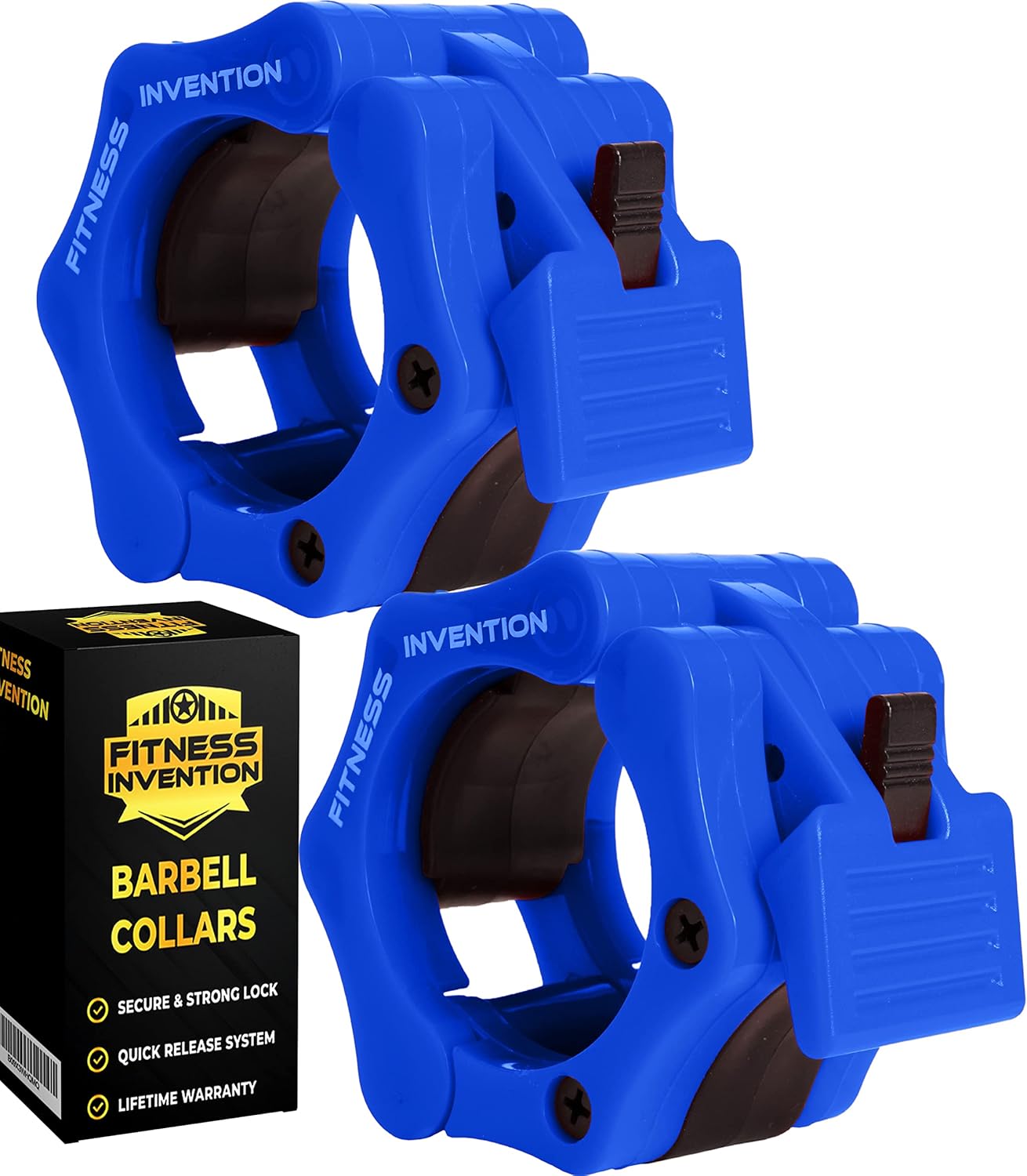 Fitness Invention Barbell Clips, Olympic Barbell Clamps, Barbell Collars 2", Weight Clips for Bars, Weight Bar Clamps, Gym Clips, Clips for Weightlifting Bar, Weight Collars, Lifting Clips, Gym Clips : Sports & Outdoors