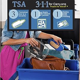 WANDF TSA Approved Toiletry Bag, 2 Packs Travel Clear Toiletry Bag, Quart Size Makeup Cosmetic Pouch with Zipper, Carry-On Airport Compliant Bag for Women and Men (3pcs Grey)