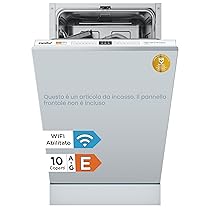 COMFEE’ CDWEB914S-W Lavastoviglie da Incasso con 10 coperti, 8 Programmi, di avviamento ritardato, Funzione di Mezzo Carico, cloud wash, Asciugatura Extra – Inox