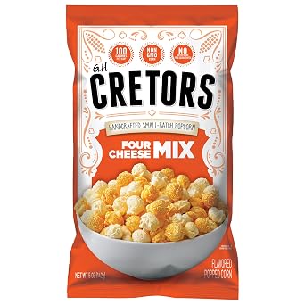 G.H. Cretors, Four Cheese Mix - Yellow Cheddar, Romano, Parmesan, and White Cheddar Cheeses Single Bag 5.0 Oz