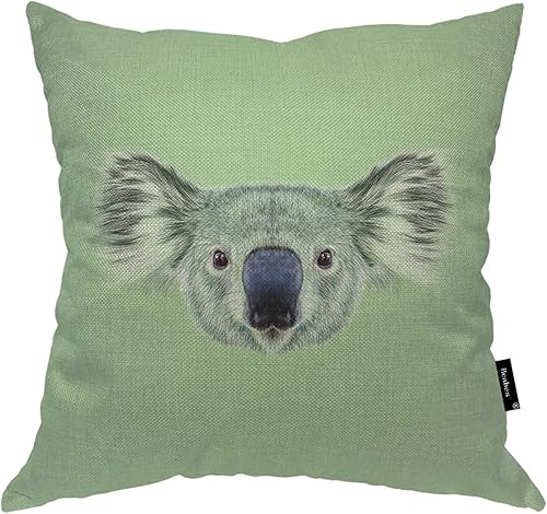 Miniatura 1 de Beabes Koala Bear - Fundas de almohada decorativas de lino y algodón, diseño tropical salvaje, lindo oso koala verde, fundas de almohada suaves para