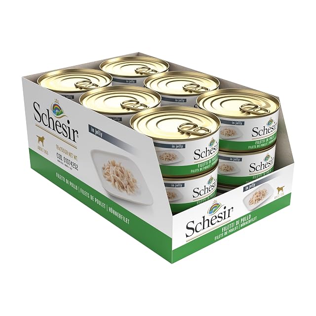 Foto 3 de 4 de Schesir, Alimento Húmedo Para Perros Adultos Sabor Filetes De Pollo Preparado En Suave Gelatina