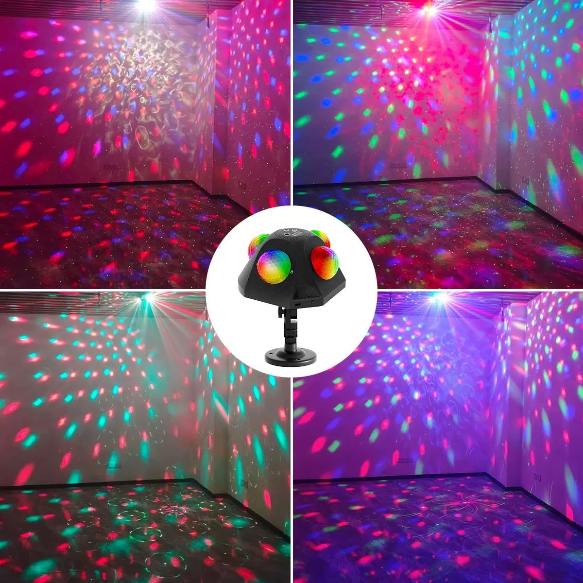 DJ Partylichter4 Discokugeln Discolichter PartylichterDisco Lights | Praktisches Partylicht für viele Anlässe: Geeignet für Tanzfeiern zu Hause, Clubs, KTV, Geburtstag, Weihnachten und Halloween