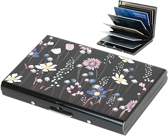 BONSYL Metal Card Holder Wallet | Minimalist RFID Blocking Wallet for Men & Women | Card Holder with Money Clip/Cash Strap | Easy Access Money & Cards