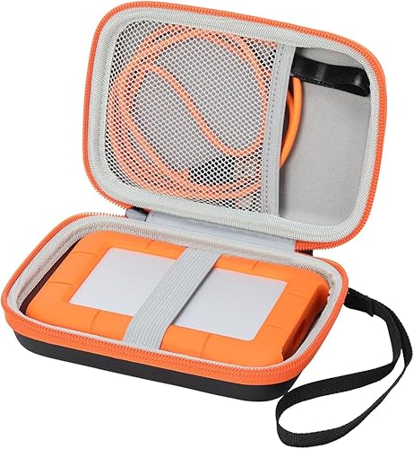 Bolsa de almacenamiento portátil para LaCie Rugged Mini 1 TB 2 TB 4 TB 5 TB para Mac y PC, discos duros externos y cable USB 3.0 2.0, tarjetas SD,