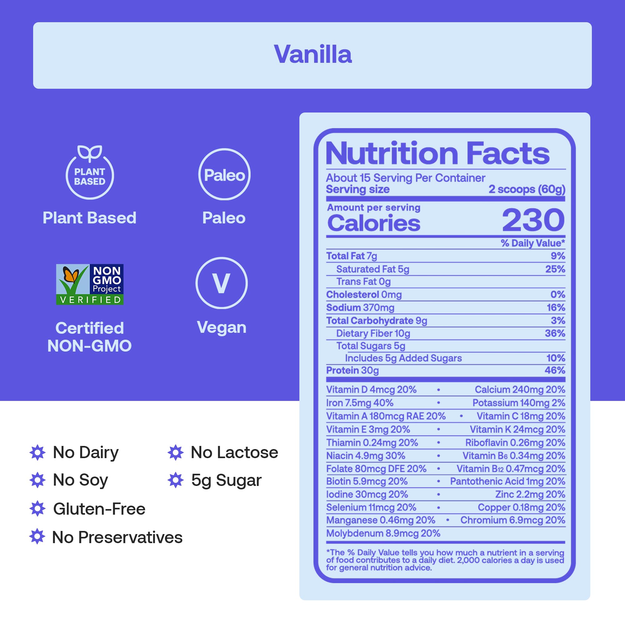 Happy Viking Plant-Based Vegan Protein Powder +100 Superfoods - Vanilla — Amazon image 4
