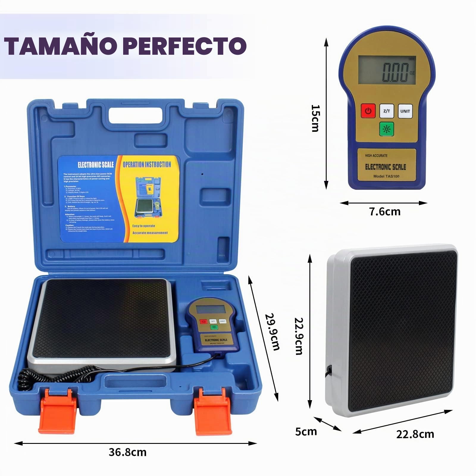 BACOENG Báscula Electrónica Refrigerante la Medida Más Pesada 100KG Pesadora de Carga de Refrigerante Escala de Peso Digital para HVAC y AC Alta Precisión