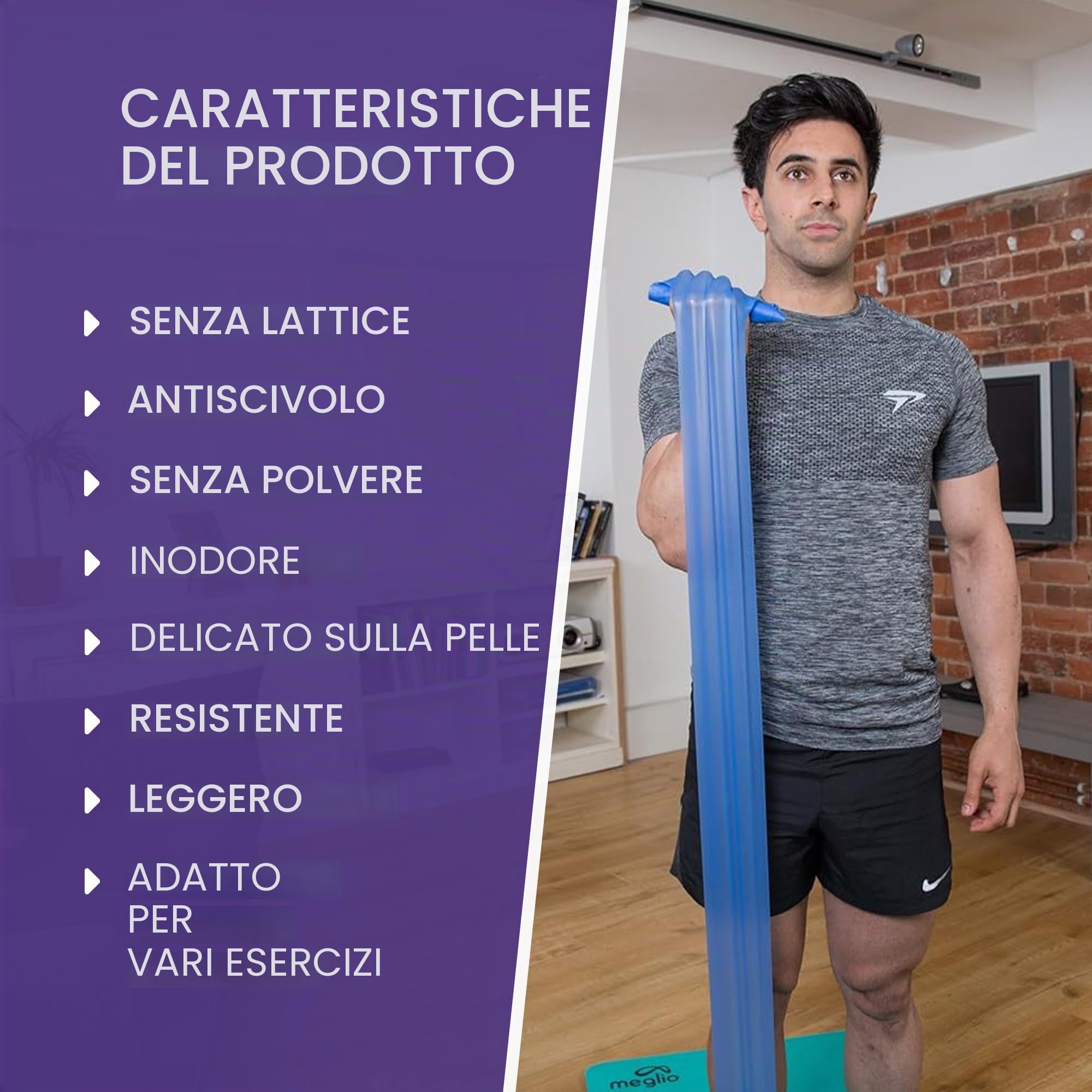 MEGLIO Fascia di Resistenza Rullo di 23 Metri, Rotolo di Banda Elastica Senza Lattice per Fitness, Palestra, Allenamenti a casa, Ginnastica, Allenamento di Resistenza, Riabilitazione e Bodybuilding