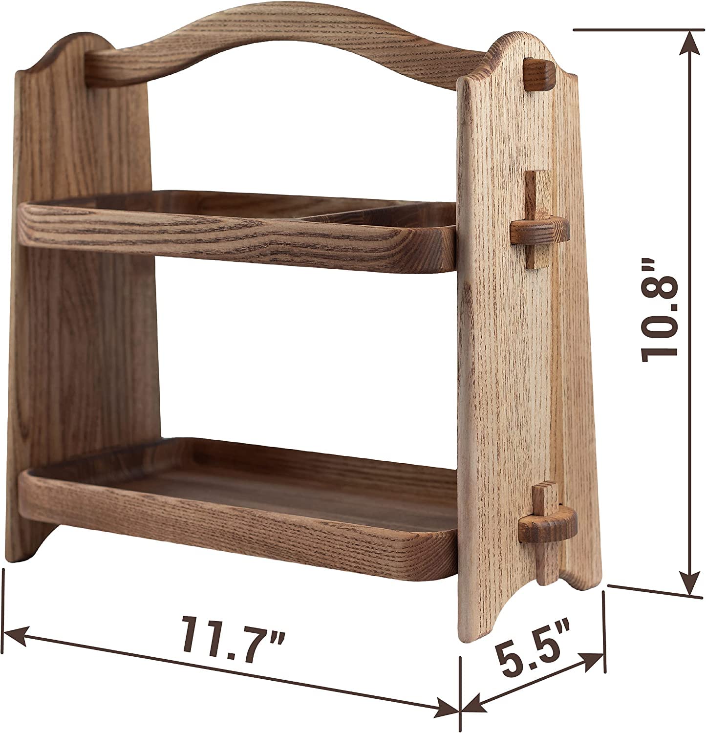 Cesto Portafrutta In Legno 2 Ripiani - Organizer Da Cucina Per Frutta, Verdura E Pane - 5