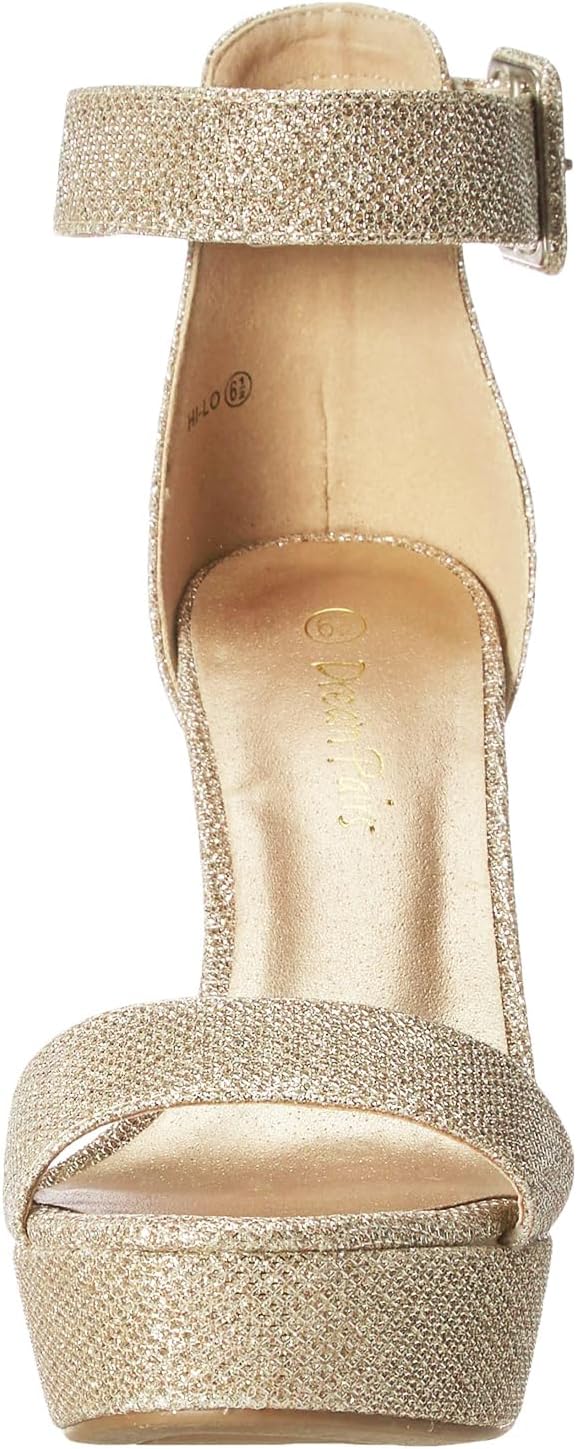 DREAM PAIRS Women's Platform Heel Sandals, Open Toe Ankle Strap Heel Fashion Wedding Party Dress Sandals Shoes - Image 5