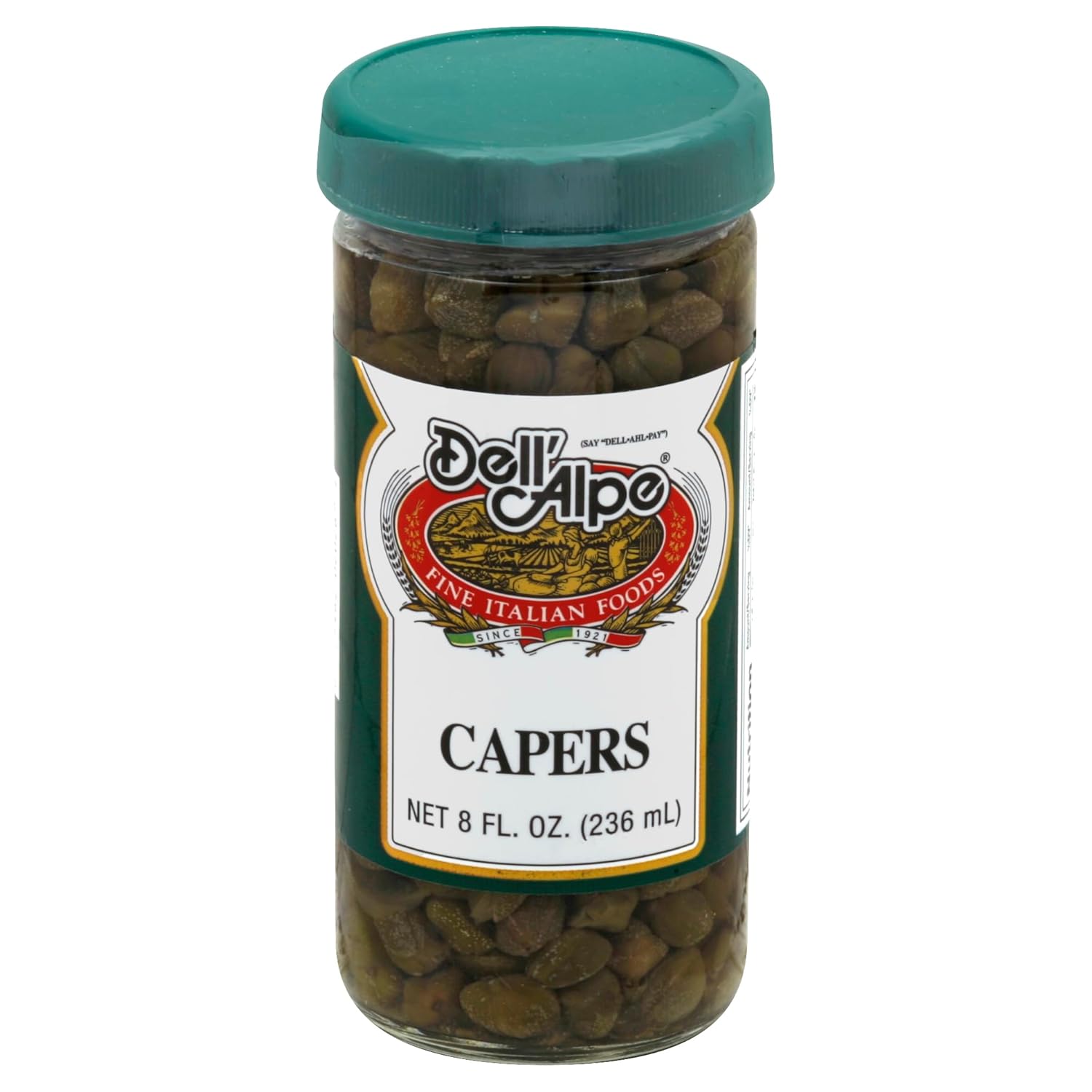 D.ell Alpe Capers in Vinegar 8 oz (Pack of 12)