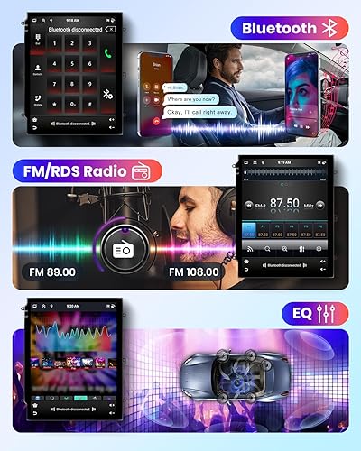 Miniatura 15 de Radio de coche Android 13 2G+64G para Toyota Fortuner Hilux 2005-2014, Rimoody Car Stereo CarPlay Android Auto 9.7 pulgadas pantalla táctil GPS WiFi