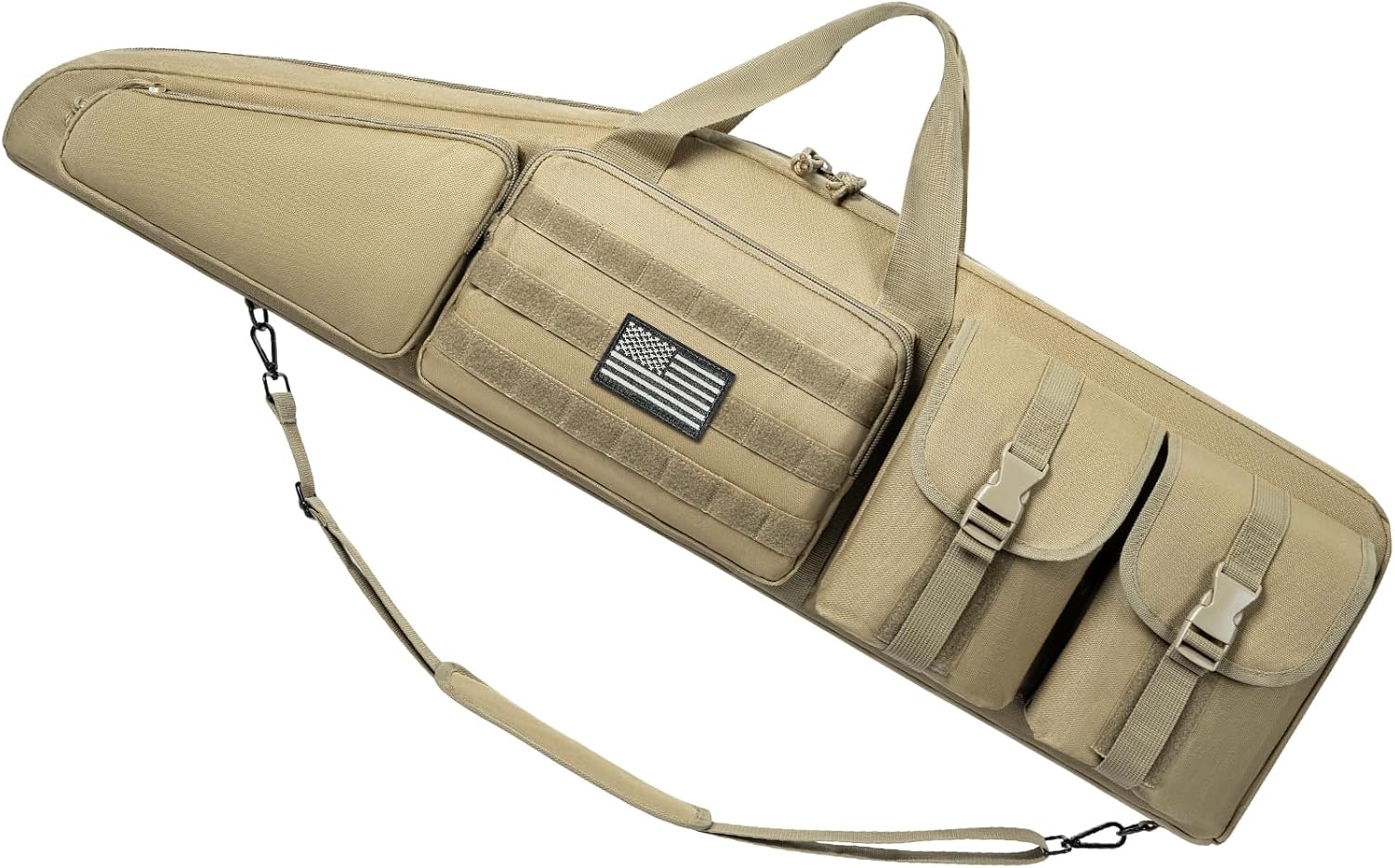 Soft Double Shotgun Rifle Case 32"/38"/42"/46"/52"/55" Long Rifle Bag for Hunting Shooting Range, Firearm Transportation, With Multiple Magazine Holder Pouches