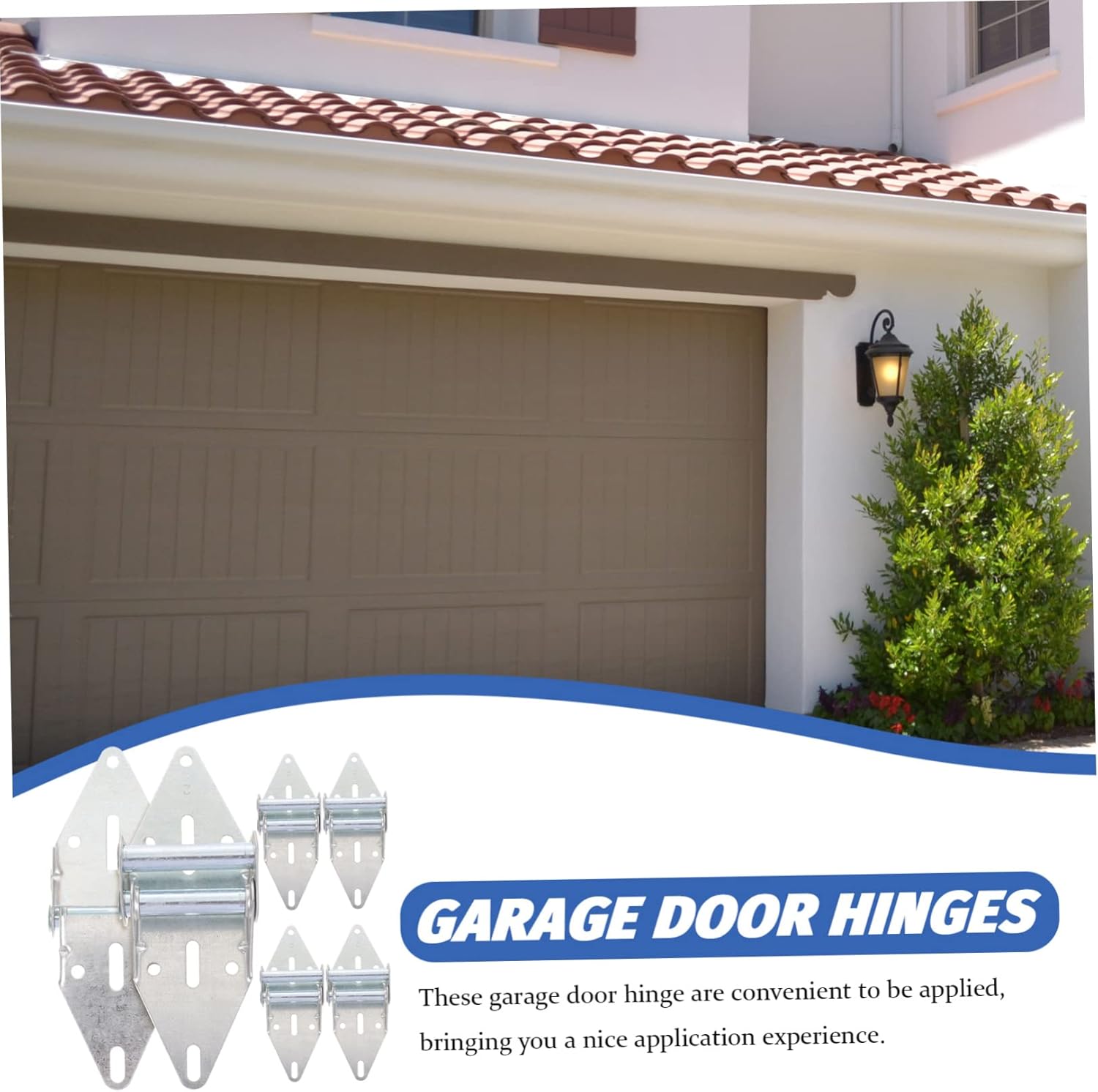 NUOBESTY 6pcs Garage Door Accessories Offset Hinges for Interior Exterior Door Hinge Replacement