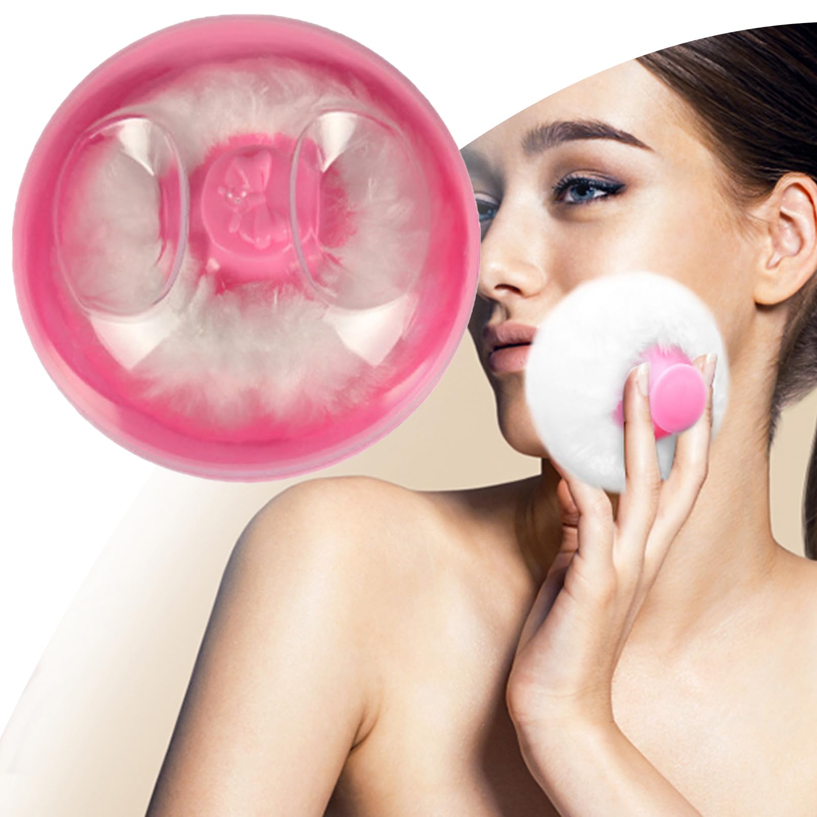 Scatola Con Cuscino per Cipria e Applicatore,Contenitore per Talco Corpo Donna con Piumino - Indispensabile Da Viaggio Portatile Per Routine Sera Cura Per Clima Caldo E Dopo Doccia O Bagno