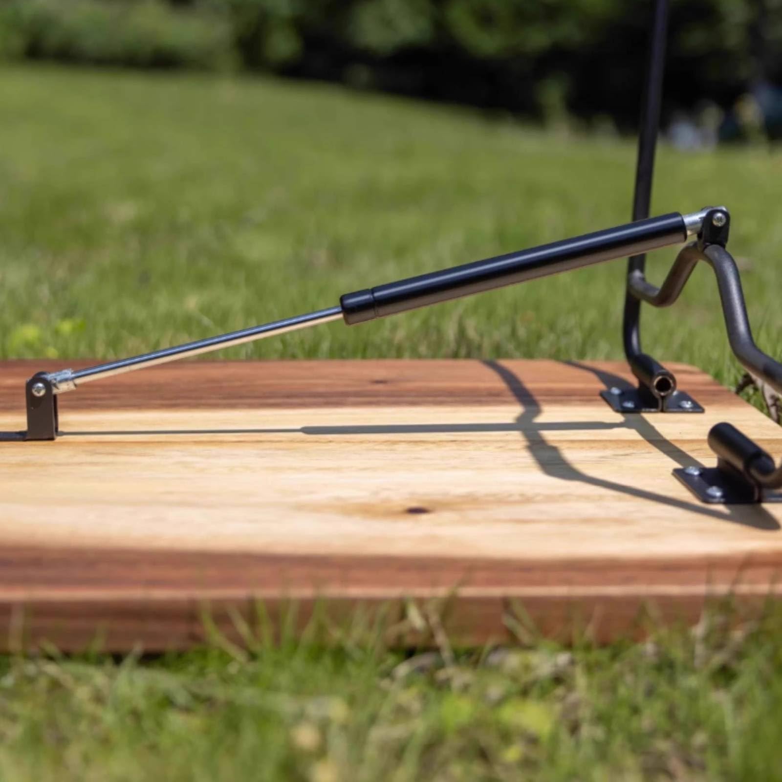 Tavolo Pieghevole Portatile con Superficie in Legno di E Struttura in Acciaio al Carbonio Stabile per Attività All Aperto Come Picnic in Giardino