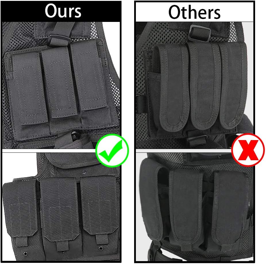 MGFLASHFORCE Tactical Vest Breathable Adjustable Assault Vest Law Enforcement Lightweight Combat Training Vest
