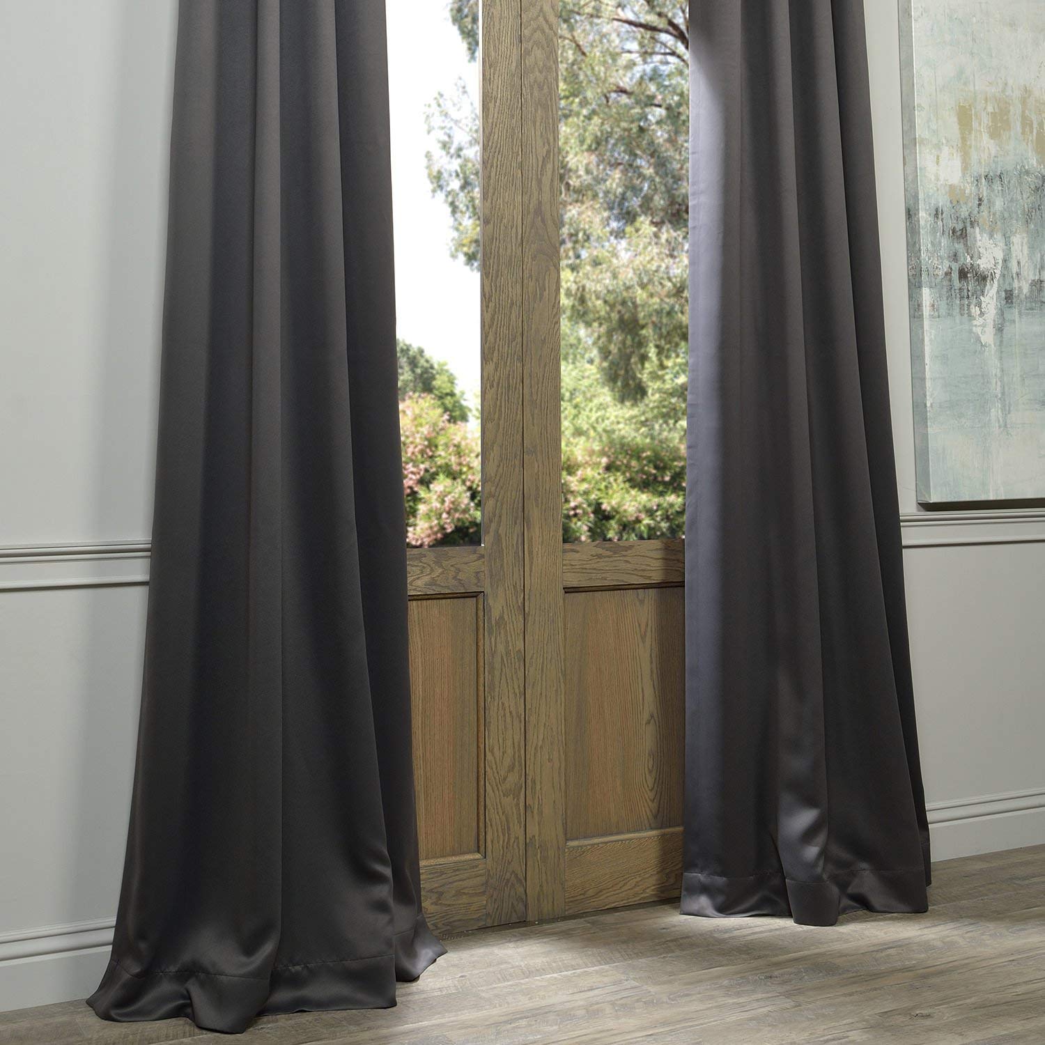 HPD Half Price Drapes Grommet Room Darkening Curtain 50 X 108 (1 Panel), BOCH-201403-108-GR, Anthracite Grey, 50W x 108L - Image 2